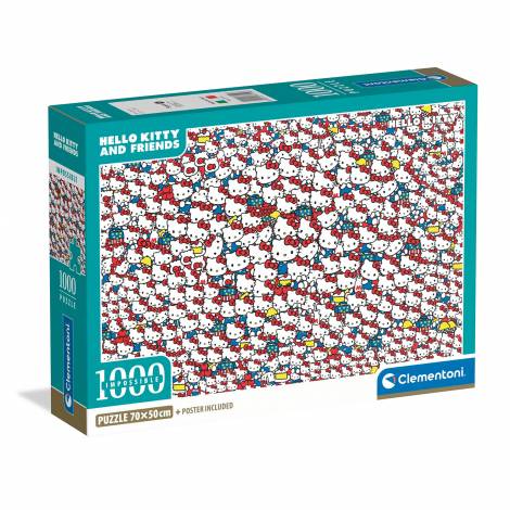 Clementoni Παζλ Impossible Hello Kitty & Friends 1000 τμχ - Compact Box