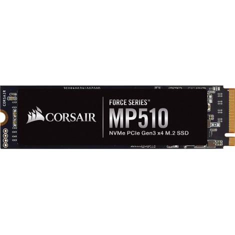 Corsair MP510, Force Series, 480 GB High-Speed Gen 3, NVMe PCIe x4, M.2 SSD (Up to 3480 MB/s Sequential Read Speed and 2,000 MB/s Sequential Write Speed, 3D TLC NAND and Compact M.2 Form Factor) Black  (CSSD-F480GBMP510B)
