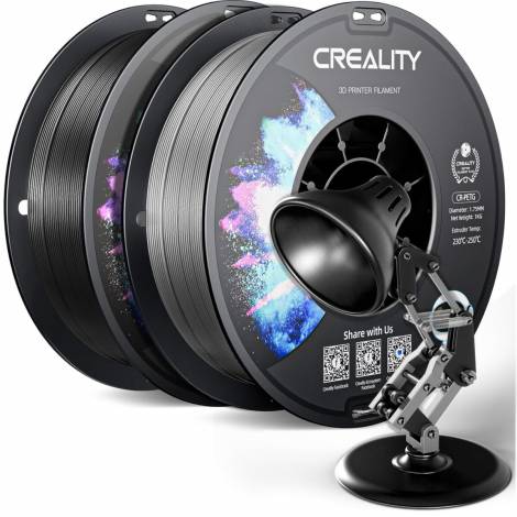 Creality CR-PETG Value Pack 2kg - Black & Gray 3D Printer Filament (Black+Grey)