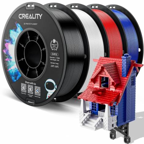Creality CR-PETG Value Pack 4kg - Black & White & Red & Blue 3D Printer Filament no reel