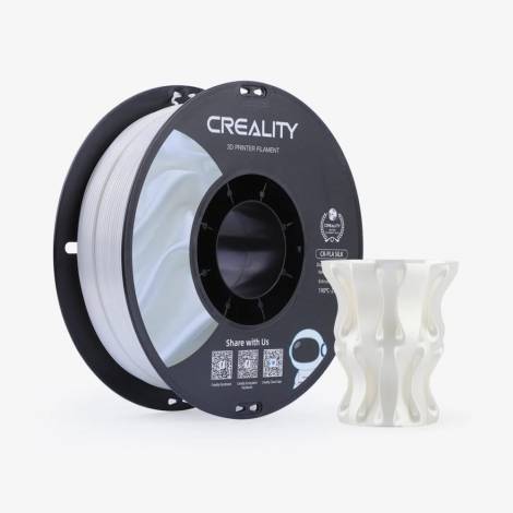 CREALITY CR-PLA Silk White, 3D Printer Filament Glossy, 1 kg Spool,1.75 mm (3301120004)
