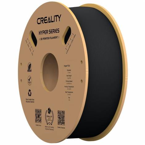 Creality Hyper PLA Black 3D Printer Filament, High Speed, 1 kg Spool1.75