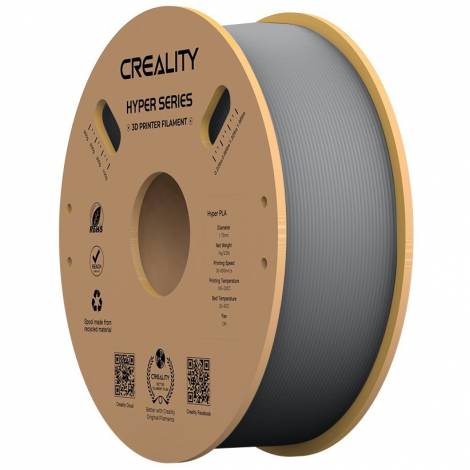 Creality Hyper PLA Grey 3D Printer Filament, High Speed, 1 kg Spool1.75 3301010340 gray