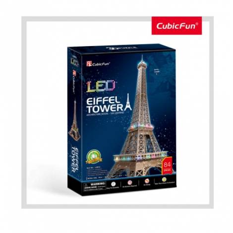 CubicFun: World's Great Architecture LED Lighting Series 3D Puzzle - Eiffel Tower (420067)