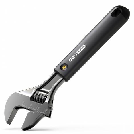 DELI ADJUSTABLE CARBON STEEL WRENCH 8' BLACK