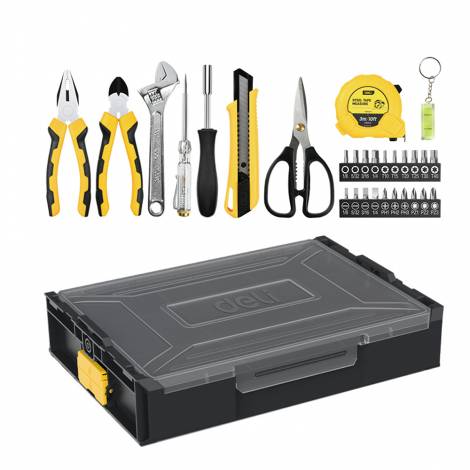 DELI HOUSEHOLD TOOL SET 29PCS BLACK YELLOW