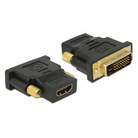 DELOCK αντάπτορας DVI 24+1 σε HDMI 65466, 4K, gold-plated, μαύρος