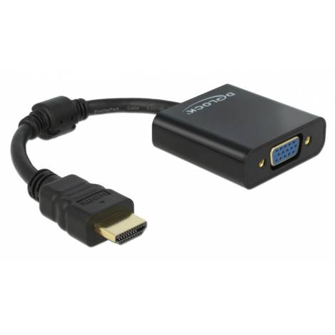 DELOCK αντάπτορας HDMI σε VGA 65512, 1080p, μαύρος