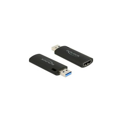 DELOCK HDMI video capture stick 88307, USB, 4K/30Hz, μαύρο