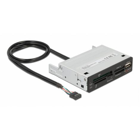 DELOCK USB 9-pin card reader 91708, CF/SD/XD/MS/Micro SD/USB, 3.5