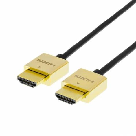 Deltaco Καλώδιο HDMI Αρσενικό σε HDMI Αρσενικό 2m Λεπτό Καλώδιο Μαύρο HDMI-1042-K