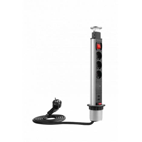 Deltaco Office Πολύπριζο Γραφείου Pop-Up Power Strip με Surge Protector DELO-0402