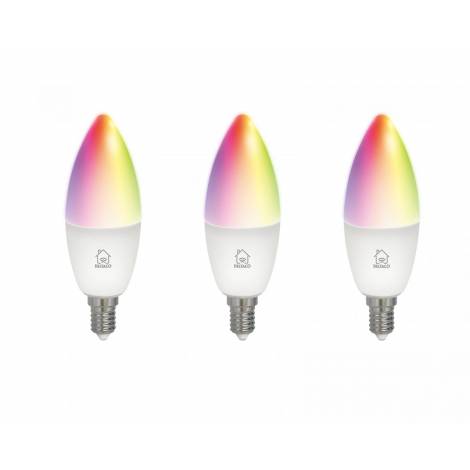 Deltaco Smart Home Λάμπα LED E14 WiFI 5W RGB dimmable Λευκή Σετ 3 τμχ 220-240V SH-LE14RGB-3P