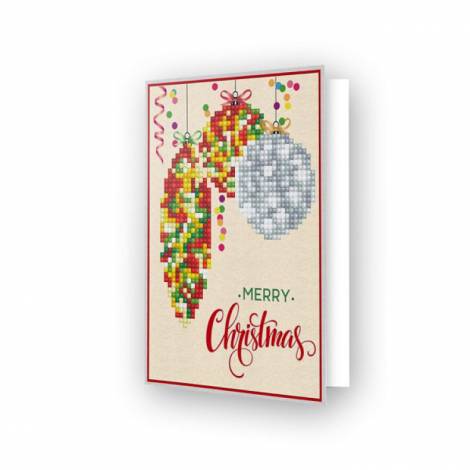 Diamond Dotz Ευχετήρια Κάρτα Merry Christmas Baubles Trad Β - Βασικοί χρήστες Χριστούγεννα DDG Χριστούγεννα