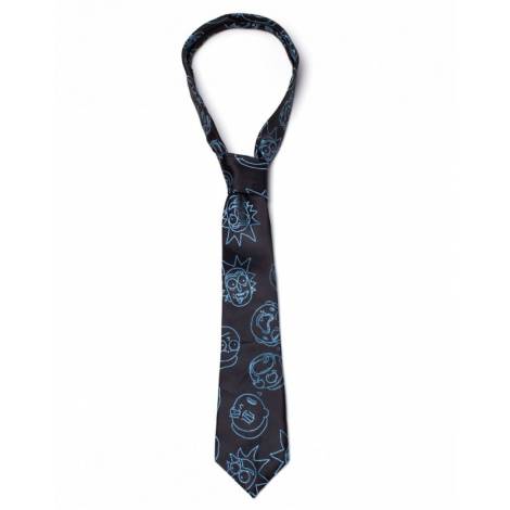 Difuzed Rick and Morty - Faces AOP Necktie Black & Blue (NT801313RMT)
