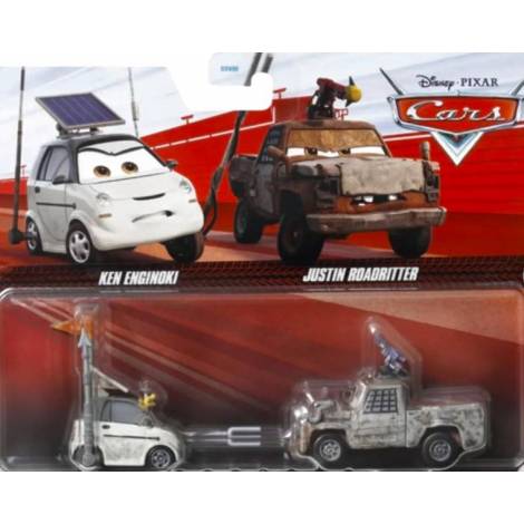DISNEY PIXAR CARS - 2-PACK KEN ENGINOKI   JUSTIN ROADRITTER - HTX13