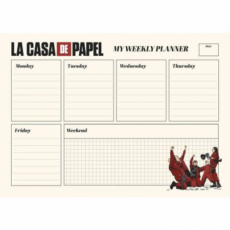 Εβδομαδιαίο Πλάνο Μπλοκ A4/21Χ29 εκ. LA CASA DE PAPEL