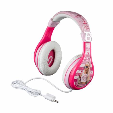 eKids Barbie Ενσύρματα Ακουστικά με ασφαλή μέγιστη ένταση ήχου για παιδιά και εφήβους (BE-140) (Λευκό/Ροζ)