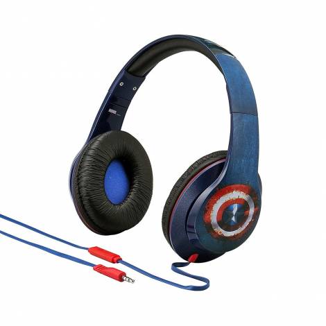 eKids Captain America Civil War Ενσύρματα Ακουστικά με ασφαλή μέγιστη ένταση ήχου για παιδιά και εφήβους και ενσωματωμένο μικρόφωνο (VI-M40CW) (Μπλε/Κόκκινο)