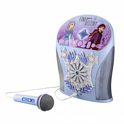 eKids Disney Frozen Bluetooth MP3 Boombox Karaoke & Ασύρματο Μικρόφωνο για παιδιά και εφήβους με ενσωματωμένη μουσική, φωτισμό, Sound Effects (Di-554FR) (Γαλάζιο/Γκρι)