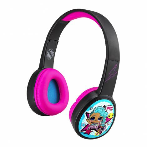 eKids LOL! Surprise Remix Ασύρματα Ακουστικά με ασφαλή μέγιστη ένταση ήχου για παιδιά και εφήβους (LL-B36VM) (Μαύρο/Μωβ)