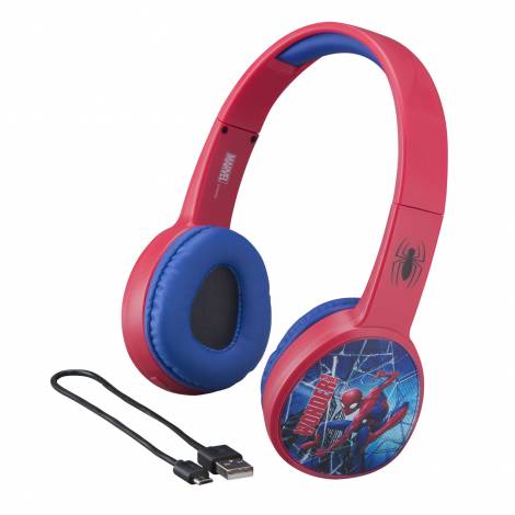 eKids Spiderman Ασύρματα Ακουστικά με ασφαλή μέγιστη ένταση ήχου για παιδιά και εφήβους (SM-B36VM) (Κόκκινο/Μπλε)