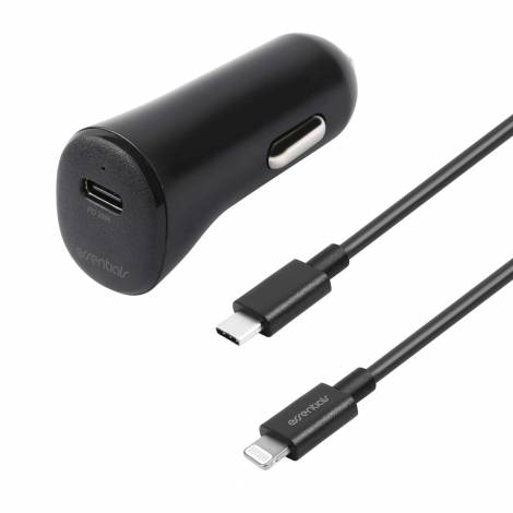 Essentials Φορτιστής Αυτοκινήτου 1x Type C 20W με Καλώδιο Τype C σε Lightning 1m Μαύρος 1110155
