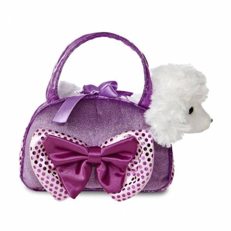Fancy Pal Poodle Purple with Bow Λούτρινο Σκυλάκι Κανίς σε Τσαντάκι 20εκ Aurora