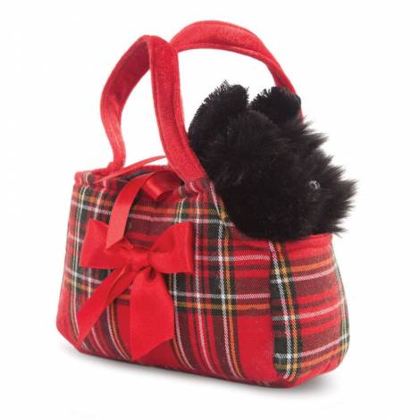 Fancy Pal Scottie in Tartan Bag Λούτρινο Σκυλάκι σε Τσαντάκι Σκωτσέζικο Καρό 20εκ  Aurora