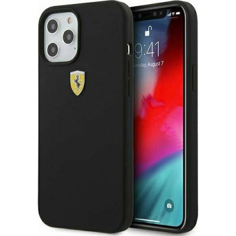 Ferrari On Track Silicone Back Cover Σιλικόνης Μαύρο (iPhone 12 / 12 Pro) (FESSIHCP12MBK)