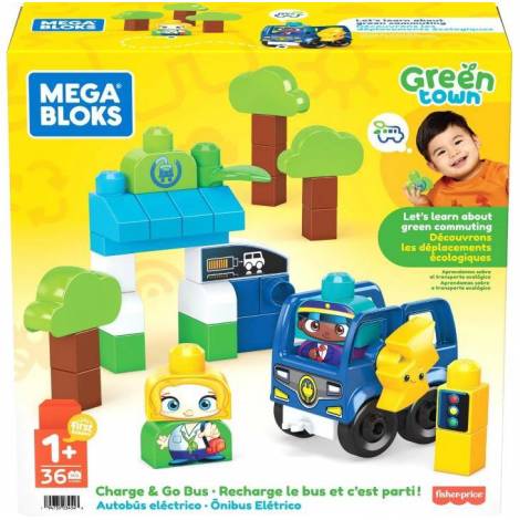 Fisher-Price Mega Bloks: Green Town - Charge  Go Bus (HDX90)