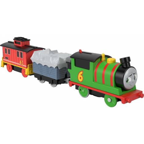 Fisher-Price Thomas  Friends Motorized Greatest Moment - Percy Brake Car Bruno Motorized Train with 2 Wagons (HHN44)