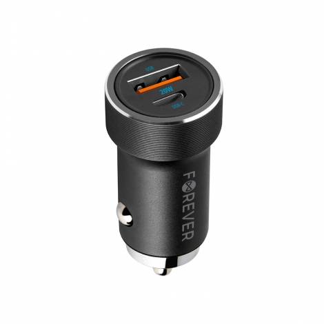 Forever CC‑06 Φορτιστής Αυτοκινήτου USB‑C + USB‑A, PD 3.0 & QC 3.0, 20 W – Μαύρος