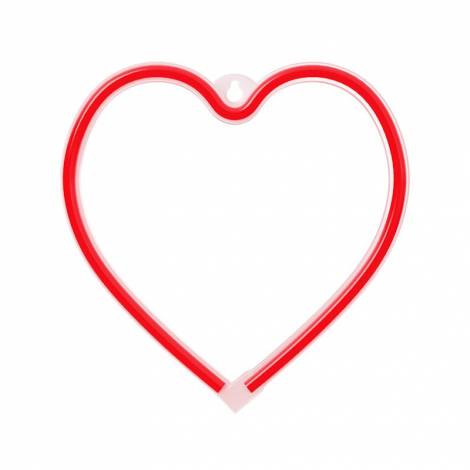 Forever - Neon LED Light HEART red Bat + USB FLNE07 - Διακοσμητικό Φωτιστικό σε σχήμα καρδιάς