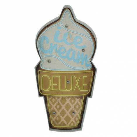 Forever - Retro Metal Sign LED Ice Cream - Μεταλλική Πινακίδα Φωτισμού σε σχήμα Παγωτό