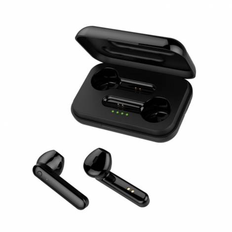 Forever - True Wireless  Earphones - Black -  Ακουστικά με Θήκη Φόρτισης σε μαύρο χρώμα