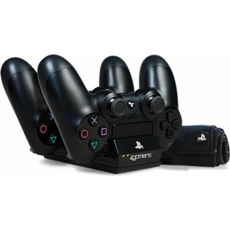 Φορτιστής Χειριστηρίων 4Gamers Twin Charging Dock & Cleaning Cloth - Black (PS4)