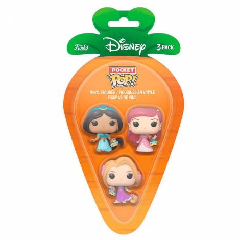 Funko 3-Pack Carrot Pocket Pop!: Disney Princess Jasmine / Rapunzel / Ariel Vinyl Figures