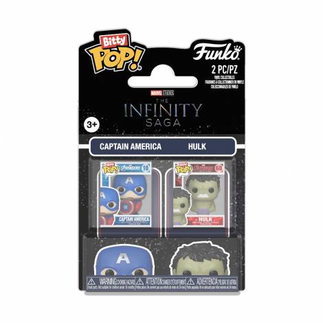 Funko Bitty Pop! 2-Pack Marvel: The Infinity Saga - Captain America & Hulk Vinyl Figures