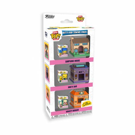 Funko Bitty Pop! 3-Pack Towns: The Simpsons - Simpsons House, Moe's Bar, Krusty Burger Vinyl Figures