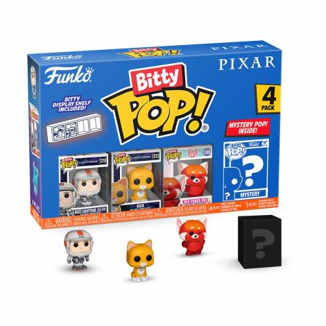 Funko Bitty Pop! 4-Pack: Disney Pixar - Buzz Lightyear (XL-01), Sox, Red Panda Mei, Mystery Pop! Vinyl Figures