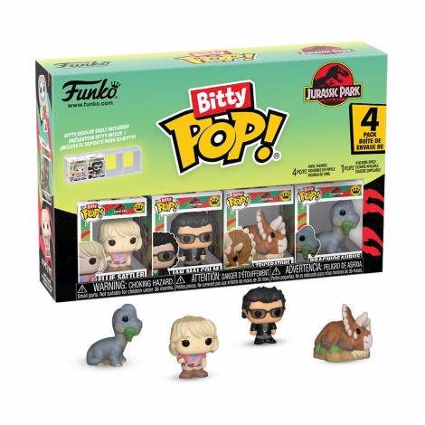 Funko Bitty Pop! 4-Pack: Jurassic Park - Ellie Sattler, Ian Malcolm, Triceratops, Brachiosaurus Vinyl Figures