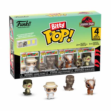 Funko Bitty Pop! 4-Pack: Jurassic Park - John Hammond, Tyrannosaurus, Fossil, Stygimoloch, Velociraptor* Vinyl Figures