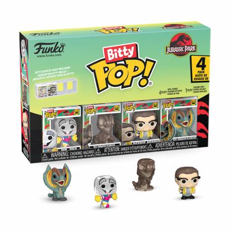 Funko Bitty Pop! 4-Pack: Jurassic Park - Mr. DNA, Dilophosaurus Fossil, Dennis Nedry, Dilophosaurus Vinyl Figures