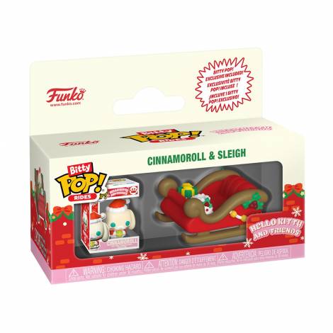 Funko Bitty Pop! Rides: Hello Kitty And Friends (Holiday) - Cinnamoroll & Sleigh Vinyl Figures