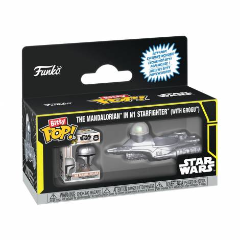 Funko Bitty Pop! Rides: Star Wars - The Mandalorian in N1 Starfighter (with Grogu) Vinyl Figures