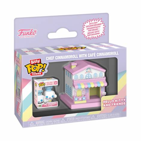 Funko Bitty Pop! Towns: Hello Kitty and Friends - Chef Cinnamoroll with Café Cinnamoroll Vinyl Figures