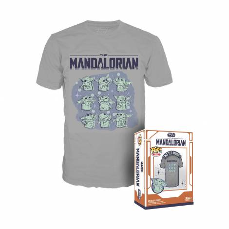 Funko Boxed Pop! Tees: Star Wars: The Mandalorian - Grogu On Ship T-Shirt (L)