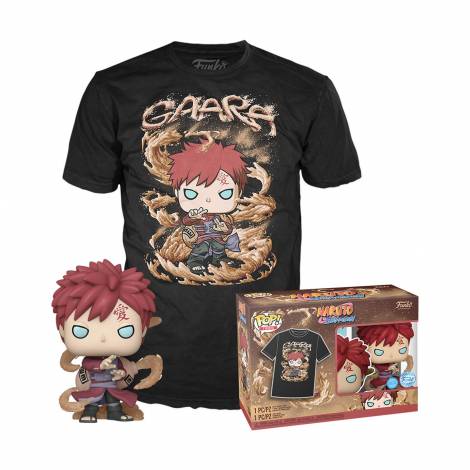 Funko Funko Pop!  Tee (Adult): Naruto - Gaara (Glows in the Dark) Vinyl Figure and T-Shirt (L)