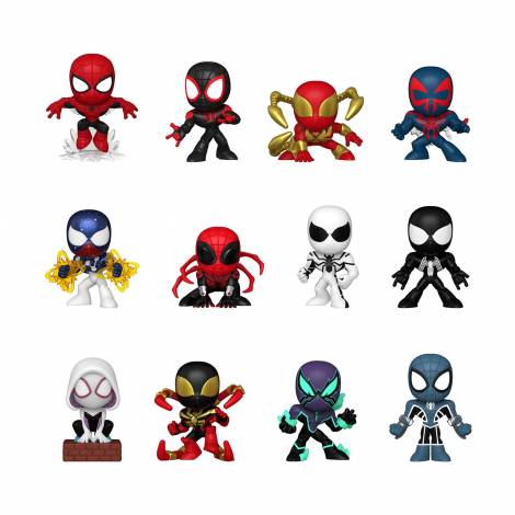 Funko Mystery Minis: Marvel Comics - Spider-Man, Miles Morales, Iron Spider, Spider-Man 2099, Captain Universe, Superior Spider-Man, Anti-Venom Suit Peter Parker, Symbiote Suit Peter Parker, Spider-Gwen , Miles Morales Iron Spider, Chasm (glow), Fear Itse